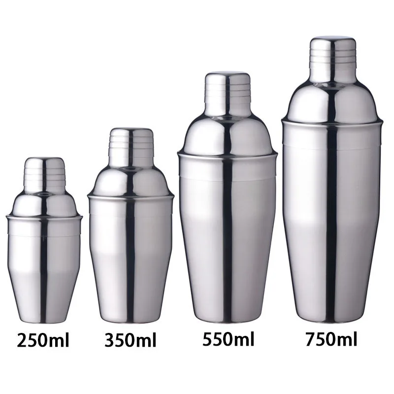 

1Pcs 250/350/550/750ml Stainless Steel Cocktail Shaker Cocktail Mixer Wine Martini Drinking Boston Style Shaker Party Bar Tools