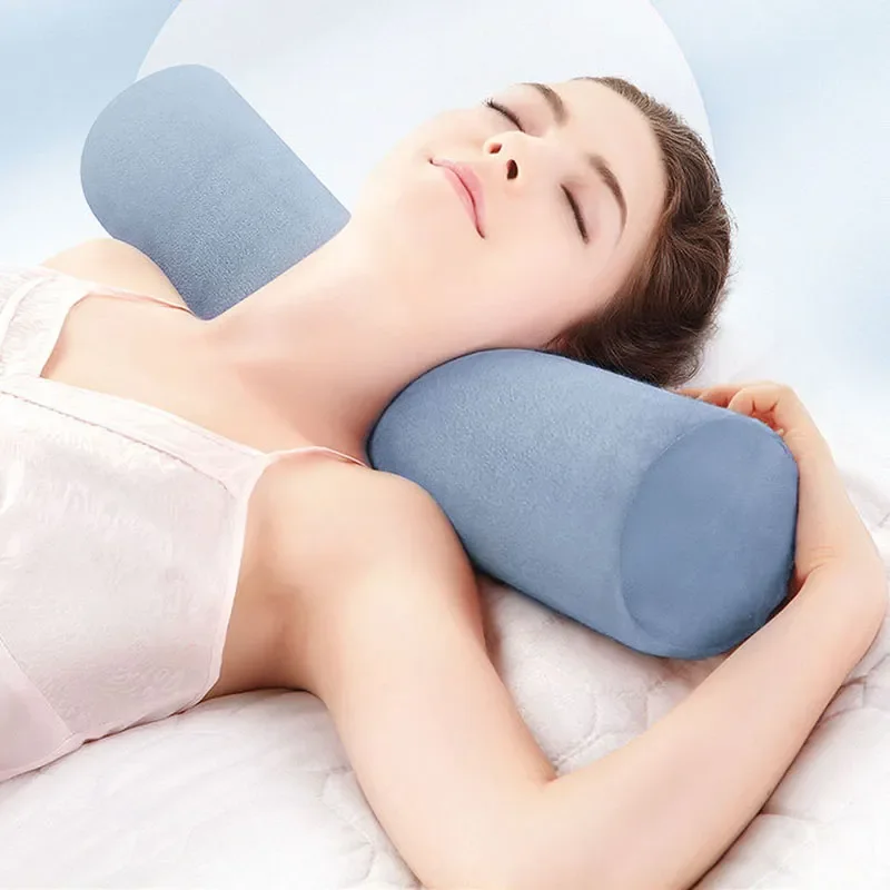 

NEW Memory Cotton Cylindrical Cervical Neck Pillow Sleeping Round Pillow Adult Neck Protection Pillow