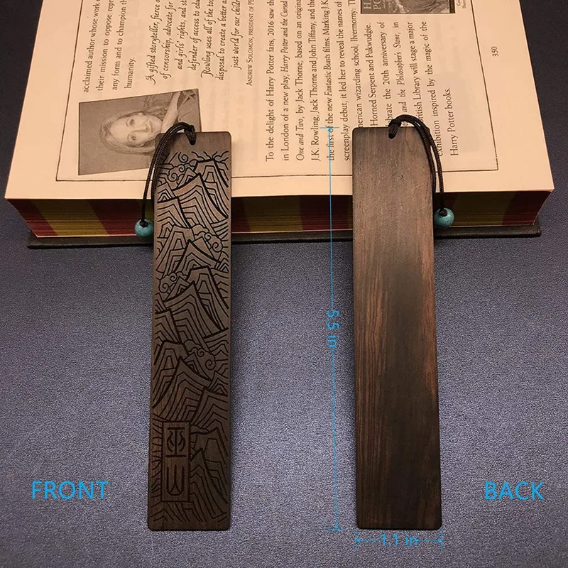 

The Wooden Bookmark With Oceans And Mountains Pattern Is A Unique Gift For Teachers, Students,Men And Women