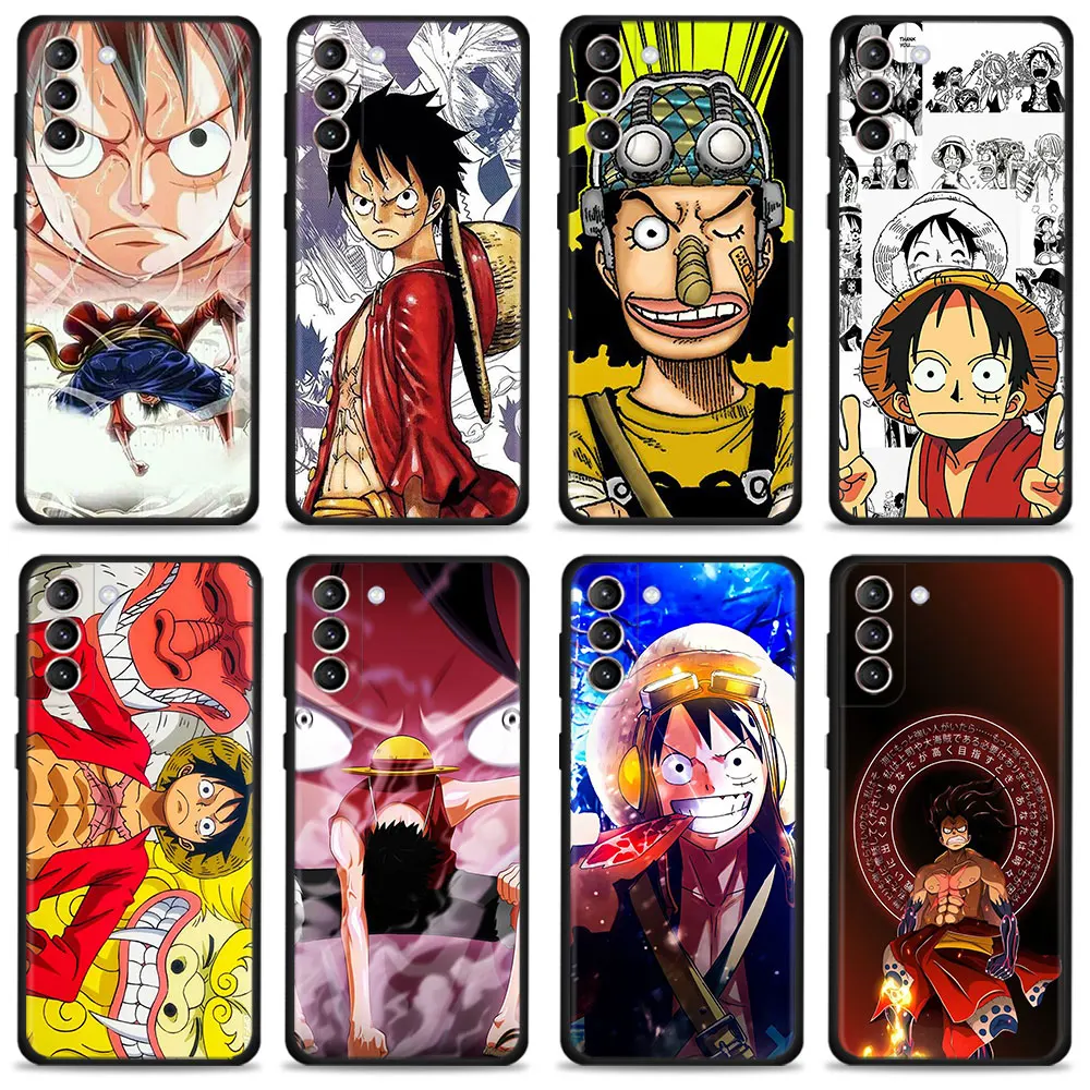 

King Of Pirate Luffy Capinha Case for Samsung Galaxy S20 FE S22 S21 Ultra S10 S9 S8 Plus S10e 5G Note 20 10 Coque Silicon Cover