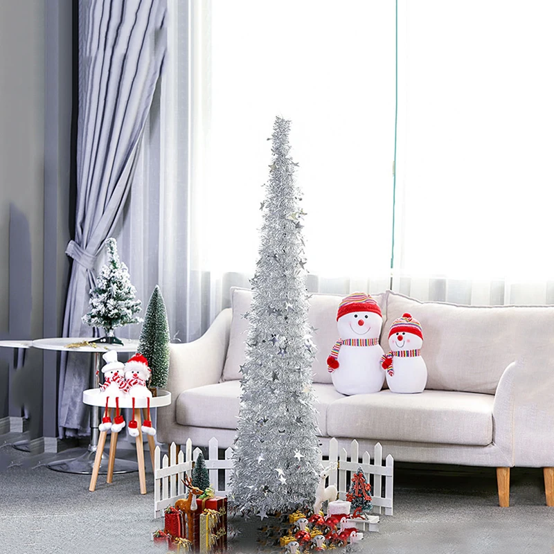 

Artificial Christmas Tree Retractable Folding Color Christmas Tree Xma Ornaments For Christmas Won't Shine Party Decoration