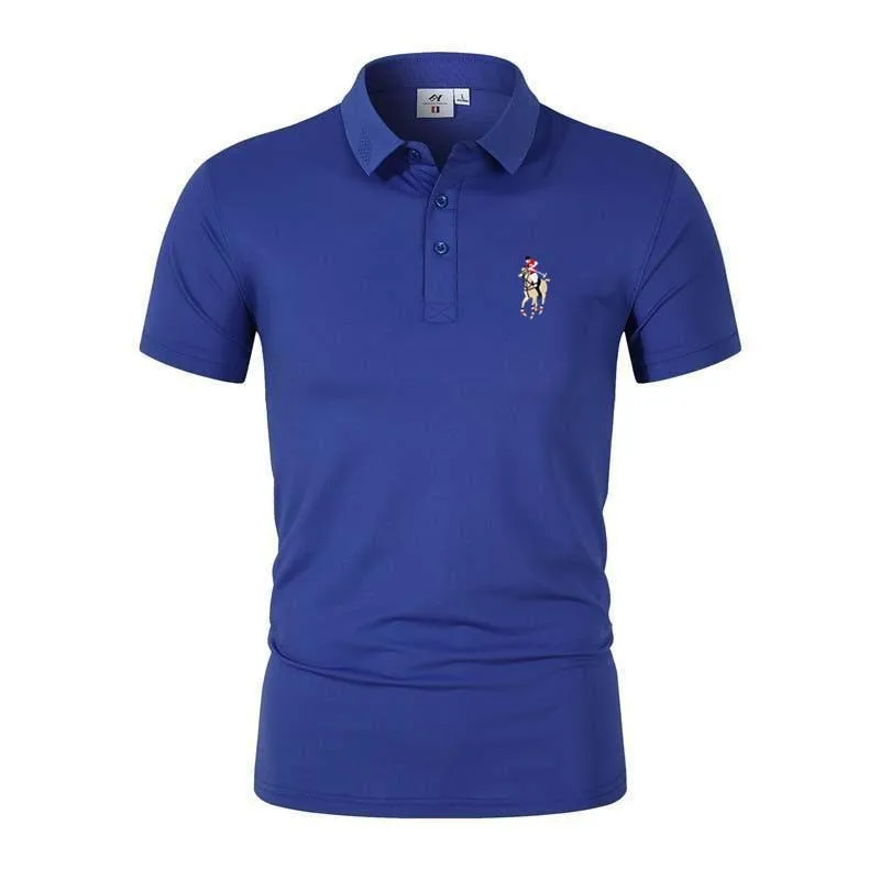 Summer New Embroidered Men's Polo Shirt Men's Leisure Business Polo Collar Short Sleeve T-shirt Golf Clothing Men's