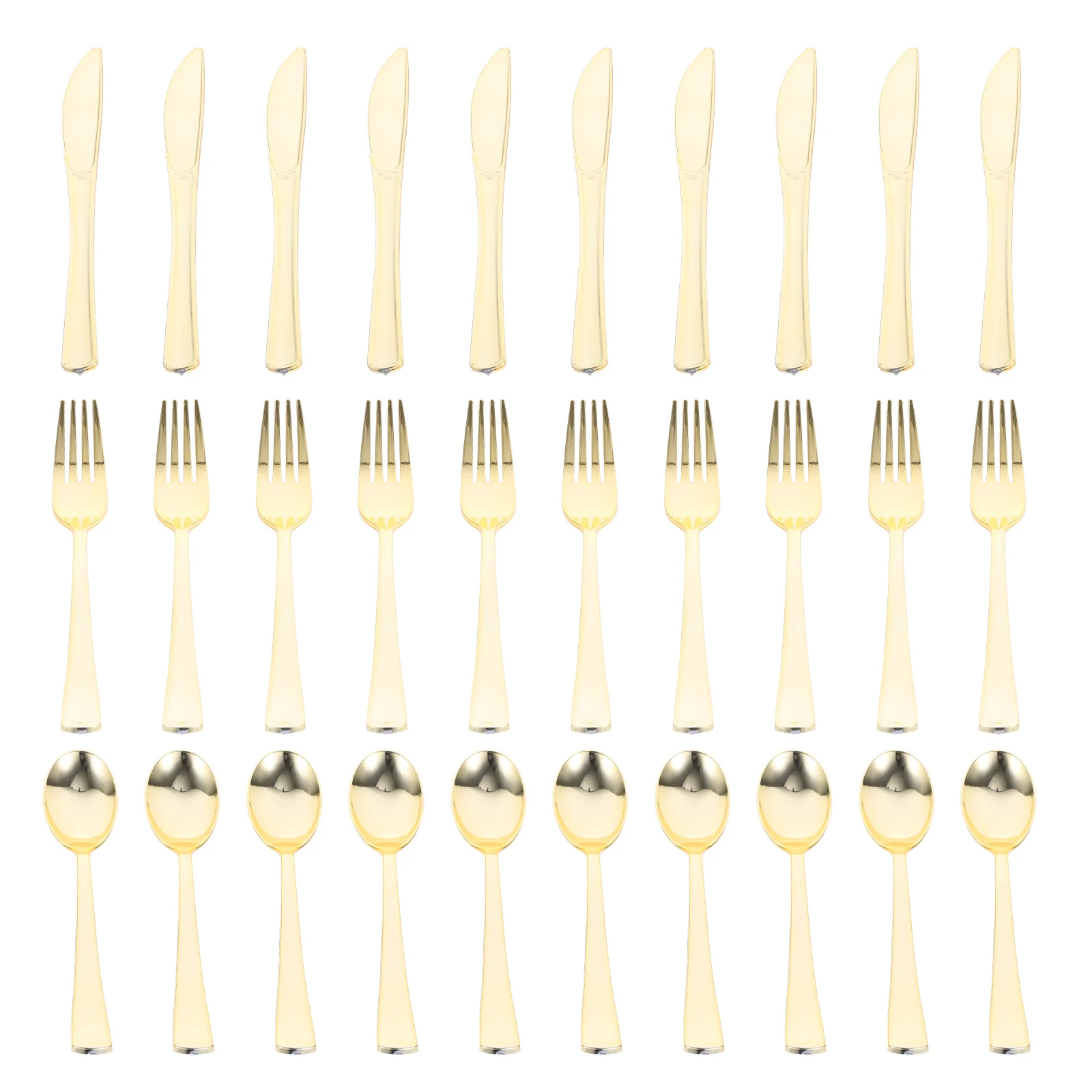 

Disposable Set Gold Spoon Silverware Flatware Forks Fork Party Cutlery Spoons Plastic Utensils Dinner Tasting Mini Golden Dining