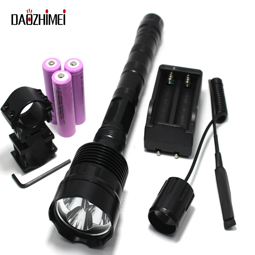

3800 Lumens XML T6 LED Hunting Flashlight 5 Mode 3T6 camping Torch Light suit Gun Mount + Remote Pressure Switch + Charger