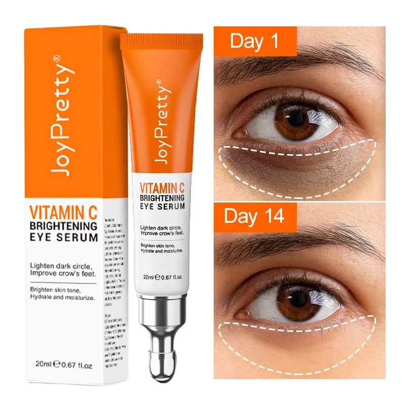 JoyPretty Vitamin C Eye Cream Anti Dark Circles Eye Bag Firm Lift Moisturize Whiten Massager Wrinkle Removal Serum Beauty Health