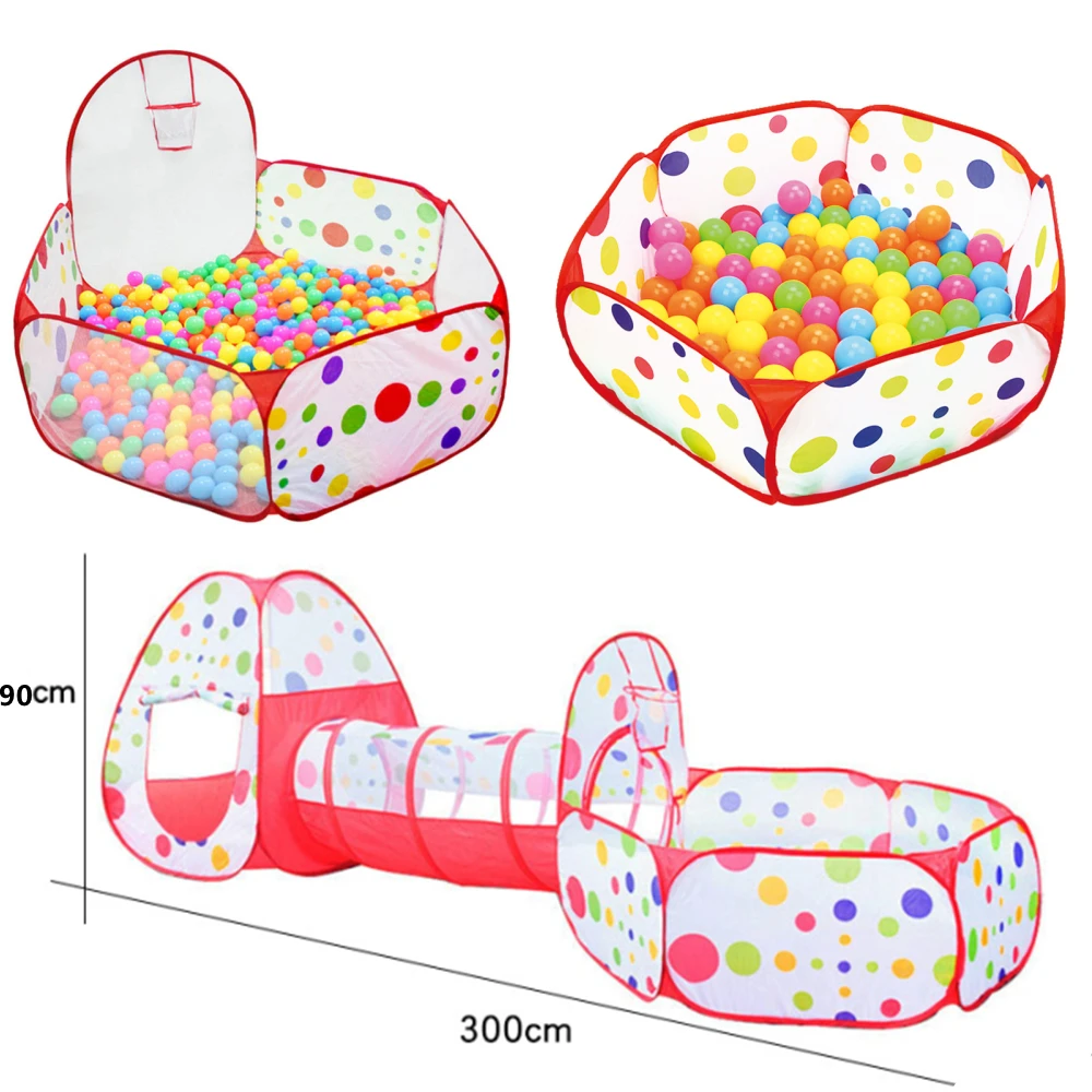 

Large Infant Ball Pit With Crawl Tunnel Portable Baby Playpen With Basket Folding Ocean Ball Pool Camping Tent Toys For Kids