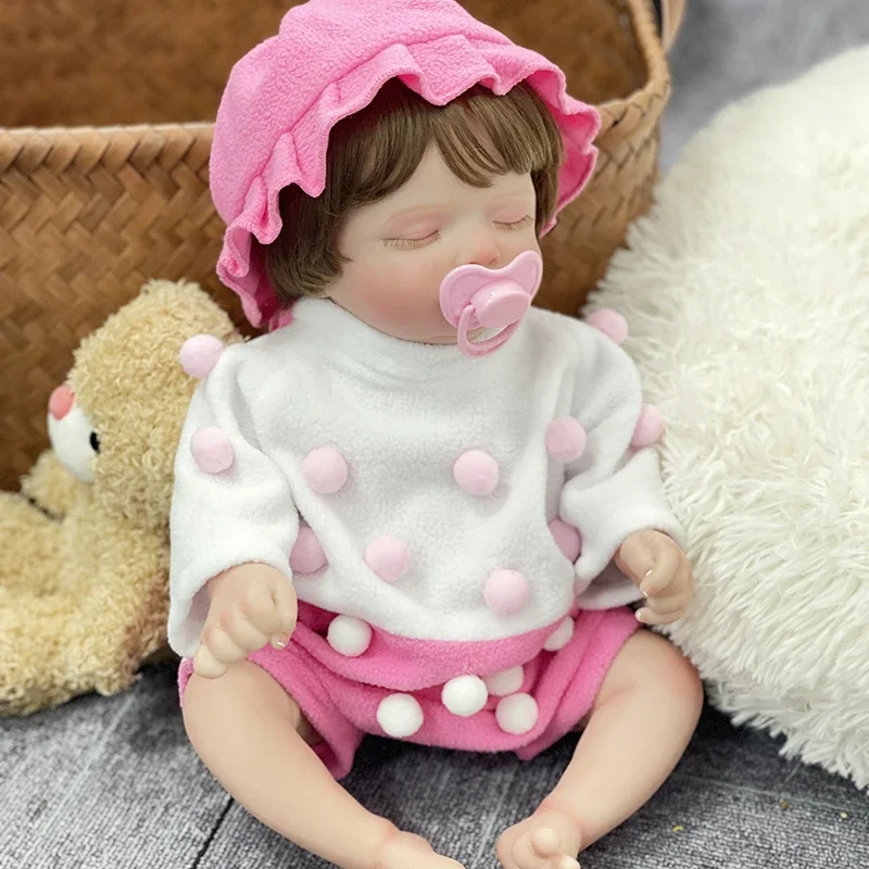 45 см Reborn Sleeping Rosalie Мягкие волосы с ручными корнями 3D кожа венами Коллекционная