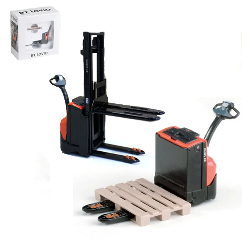 Модель вилочного погрузчика из сплава BT Levio 1/24, модель для торговых центров, модель поддона из сплава, имитация автомобиля, игрушка, подарок, коллекционные предметы