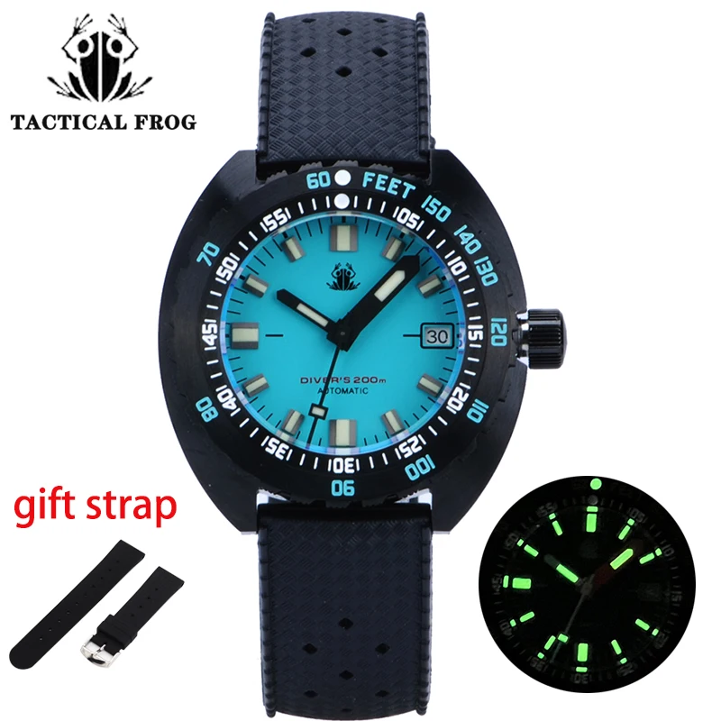 

Tactical Frog 44mm Blue Dial SUB 300T New Men's Diver Watch Sapphire NH35 Automatic Movement 200m Waterproof Lume Wristwatch
