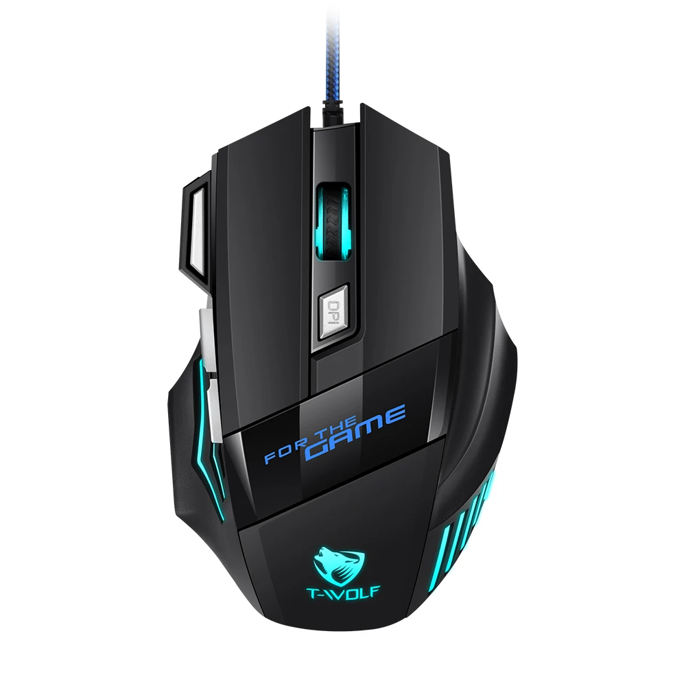 

Игровая мышь T-WOLF M1, Проводная игровая мышь с RGB-подсветкой для геймеров, USB, оптическая, 7D, 2400DPI, мышь высокого качества