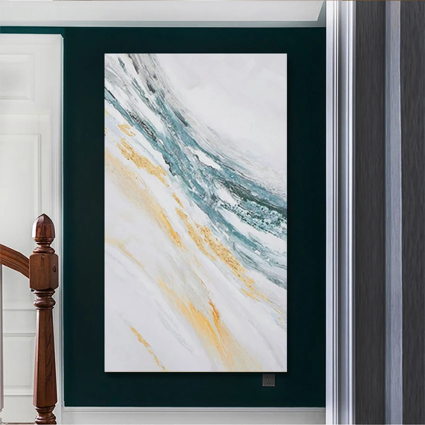 Современная Абстрактная картина простой светлый цвет ручная роспись большие