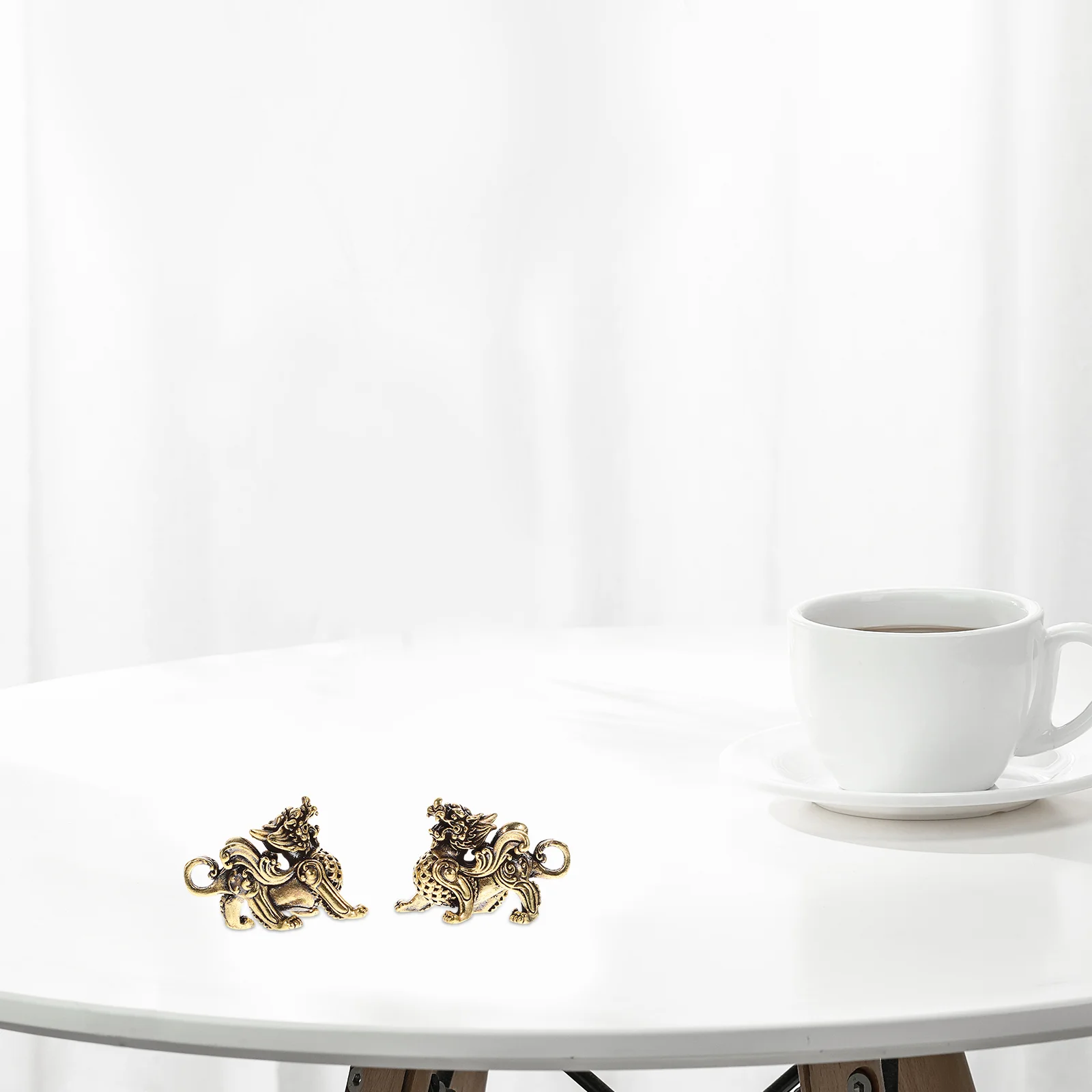 2 шт. Орнамент с единорогом кулон предметы интерьера винтажный Kylin латунь
