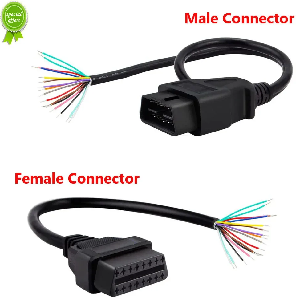 

30 см OBD2 II 16 Pin J196 OBD2 штекер/удлинитель с гнездовым разъемом для открытия шнура с разъемом для диагностического кабеля