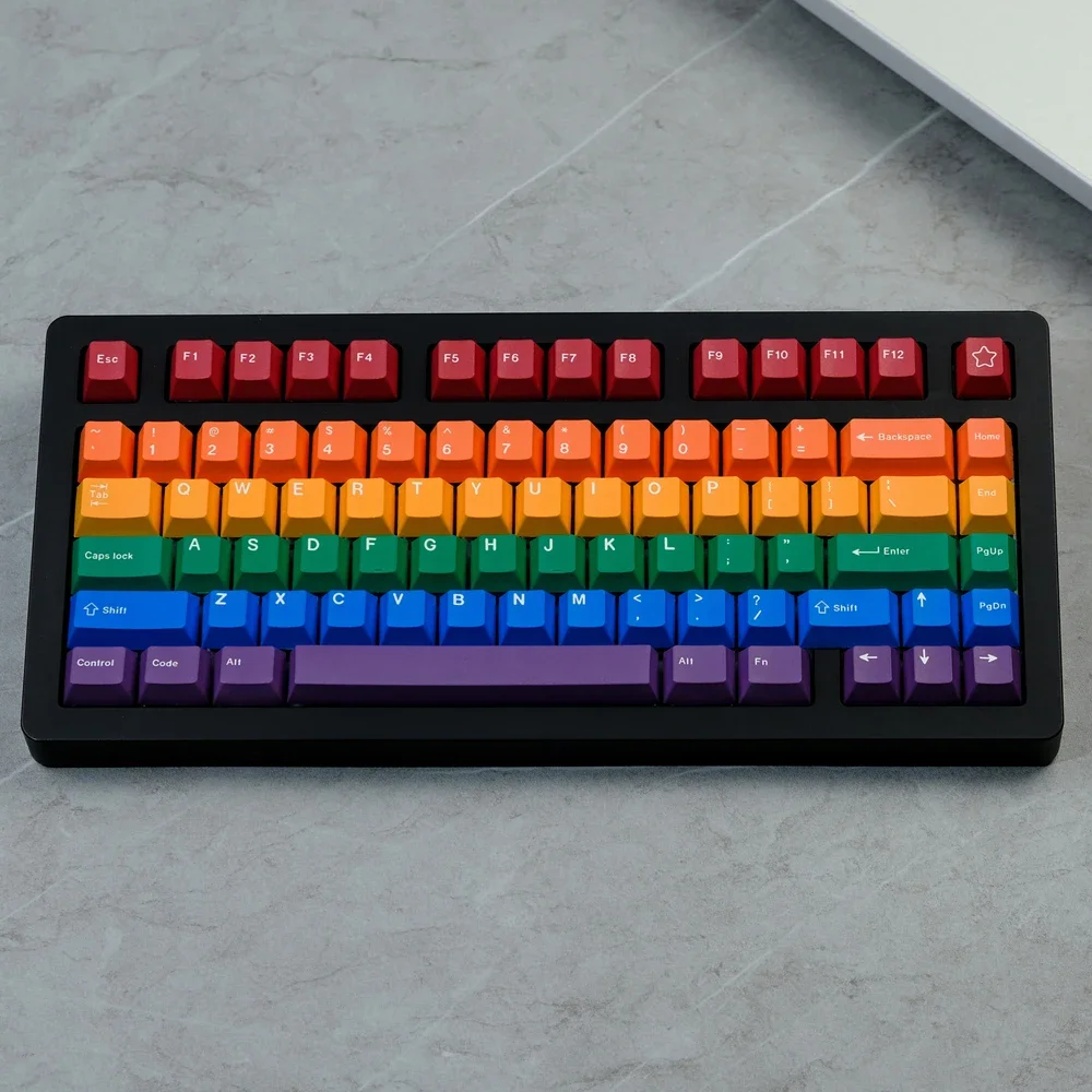Фото Набор из 129 клавиш GMK Pride, профиль Cherry, PBT, 5-сторонняя сублимационная печать, светонепроницаемые кейкапы для клавиатур 61, 64, 68, 75, 84, 87, 96, 98, 104 №2