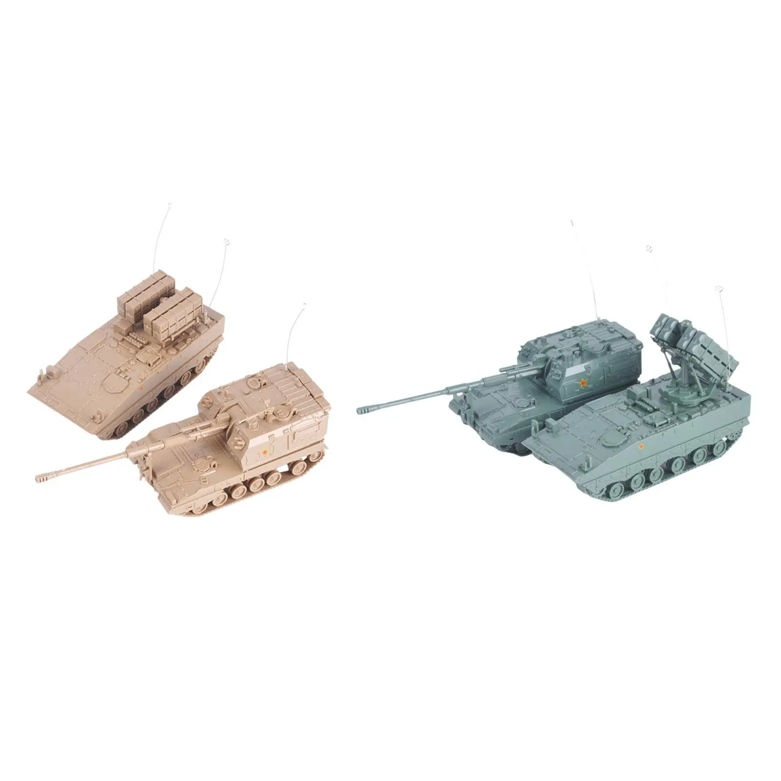 

2Pcs 1:72 Scale 4D Tank Model Simulation Collectible DIY Assemble Tank Puzzle Toys for Party Favors Boy Girls Table Scene Gifts