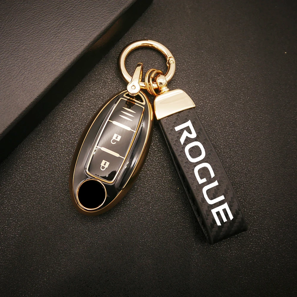 

TPU 3Button Car Key Case Cover Keychain for Nissan Rogue Case Cover Key Shell Case 4 Button Car Accessories