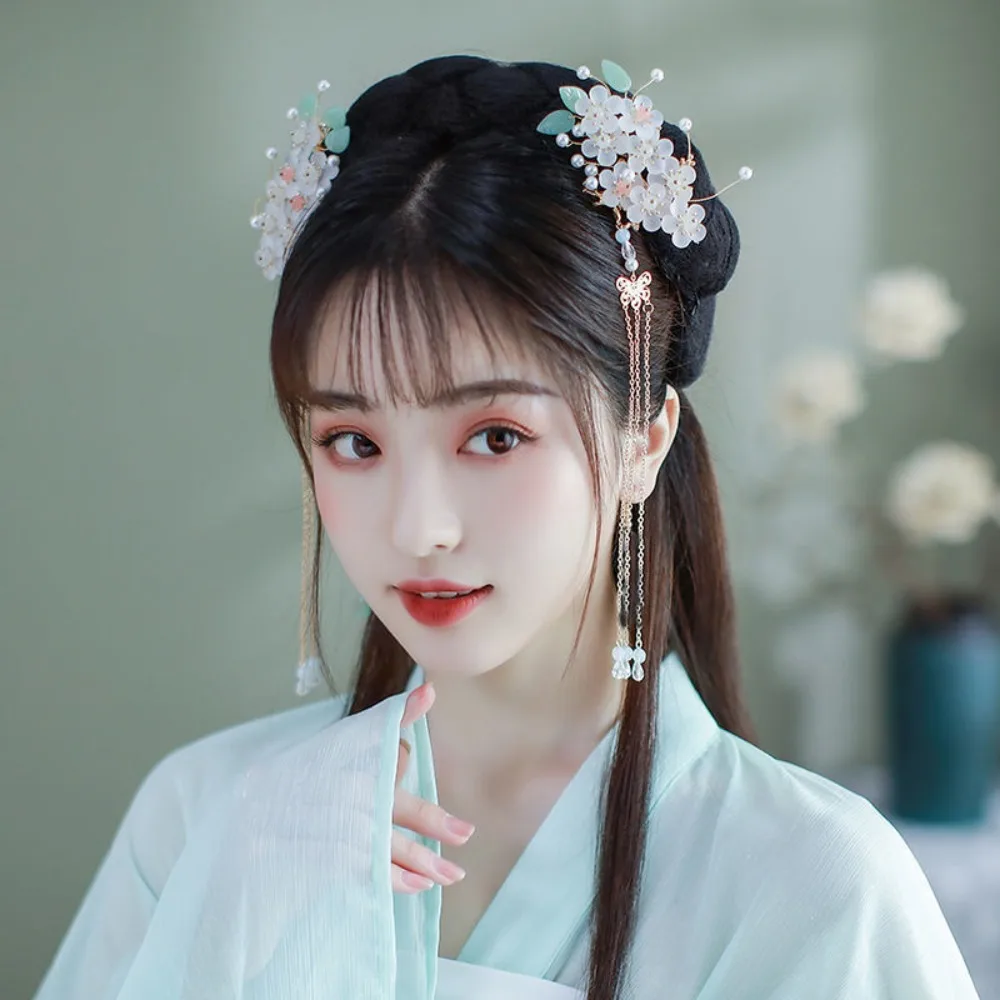 Набор заколок для волос в китайском стиле с цветком кисточка булочек палочка Hanfu