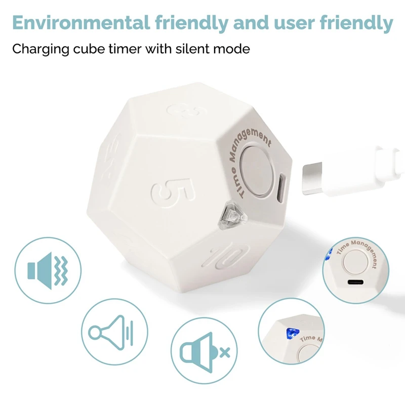Вращающийся таймер Dodecagon-перезаряжаемый со звуковой вибрацией флип-таймер
