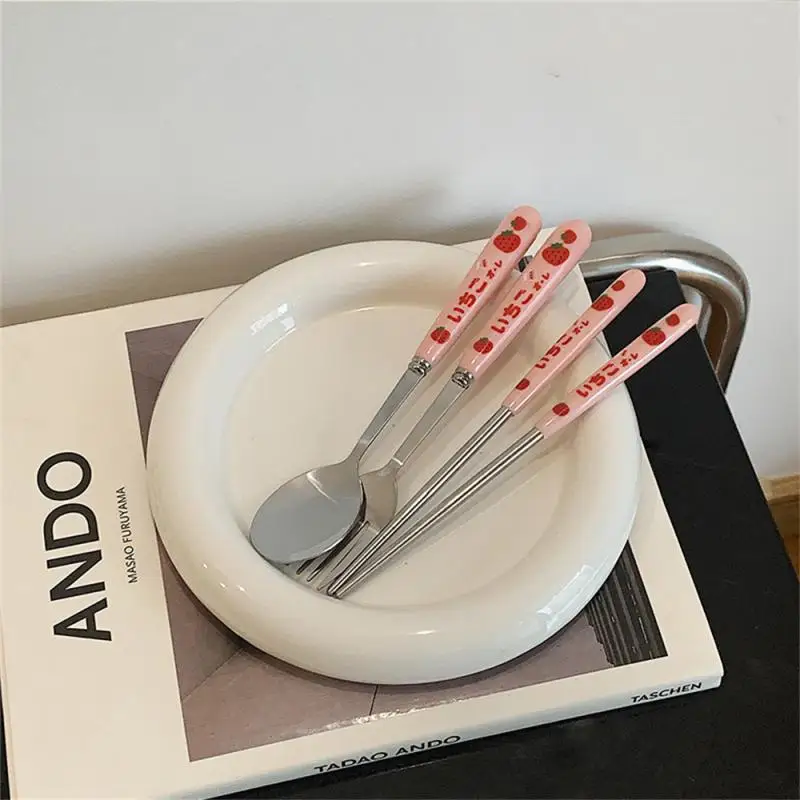 

Exquisite Stainless Steel Tableware Gift Box Set Home Portable Creative Ins High Beauty Spoon, Fork, Chopstick Three Piece Set