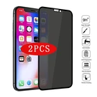 2 шт. полноэкранный защитный экран для IPhone 11 12 13 Pro X XS Max XR Mini противошпионское закаленное стекло для IPhone 7 8 Plus