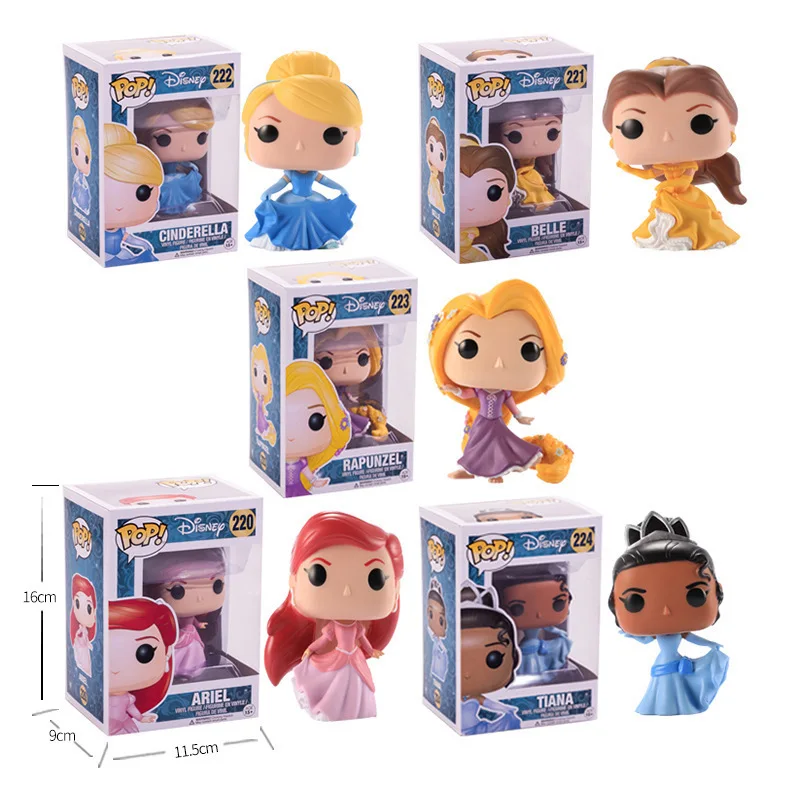 

Disney Beauty and the Beast Bell Mermaid Rapunzel Princess Tiana Cinderella Rila Anime Figures Office Decorations Kids Gift Toys