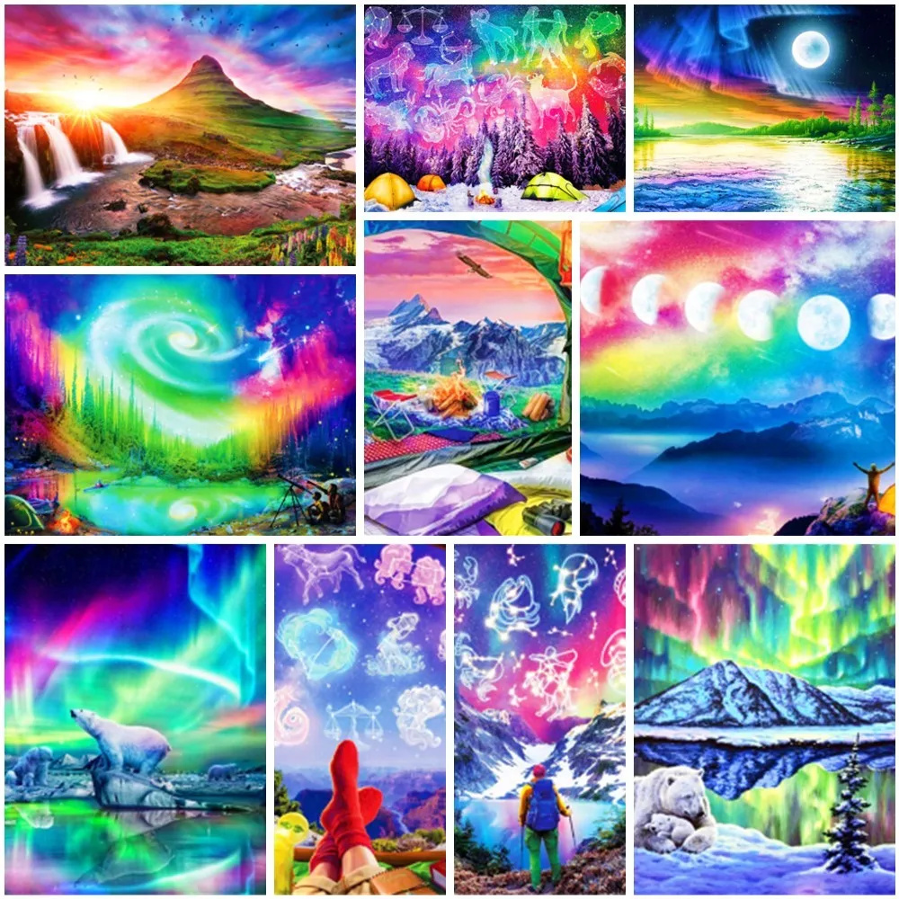 

Landscape Aurora Wonderland Acrylic Paint Crafts Supplies For Adults Room Decoration Personalized Gift Ideas Free Shipping 2023