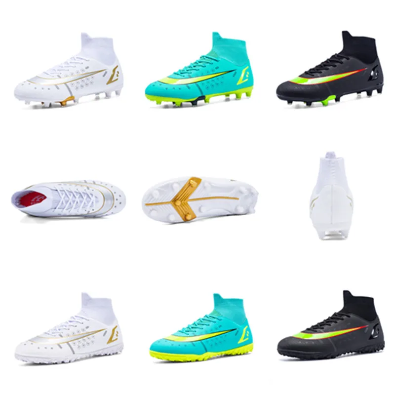 Men's Soccer Cleats TF/FG Sole Crampon Football Outdoor Non-Slip Sneakers Men 2022 Train Soccer Shoes Hight-Cut Boots Size 35-45 5 Men's Soccer Cleats TF/FG Sole Crampon Football Outdoor Non-Slip Sneakers Men 2022 Train Soccer Shoes Hight-Cut Boots Size 35-45 5
