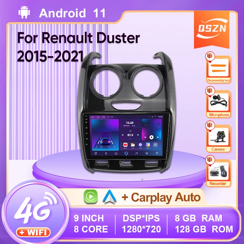 

Автомагнитола CarPlay, мультимедийный плеер для Renault Duster 2015, 2016, 2017, 2018, 2019, 2020, 2021, Android 12,0, автомагнитола 2DIN с GPS