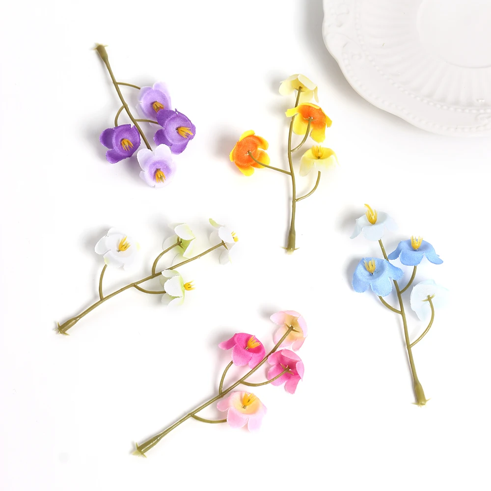 

1pc/10pcs 5cm Plastic Artificial Flower DIY Material Artificial Garland Headgear Wedding Party Supplies Wedding Decoration
