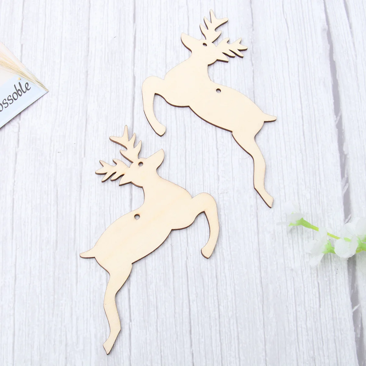 

Wood Ornaments Wooden Christmas Diy Cutoutsdecorations Creative Reindeer Treeblank Crafts Chip Hanging Ornament Slices Deer
