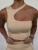 Сексуальный укороченный топ с вырезами и открытыми плечами, 2022, обтягивающие спортивные короткие топы, женские майки, нестандартные летние топы без рукавов - изображение