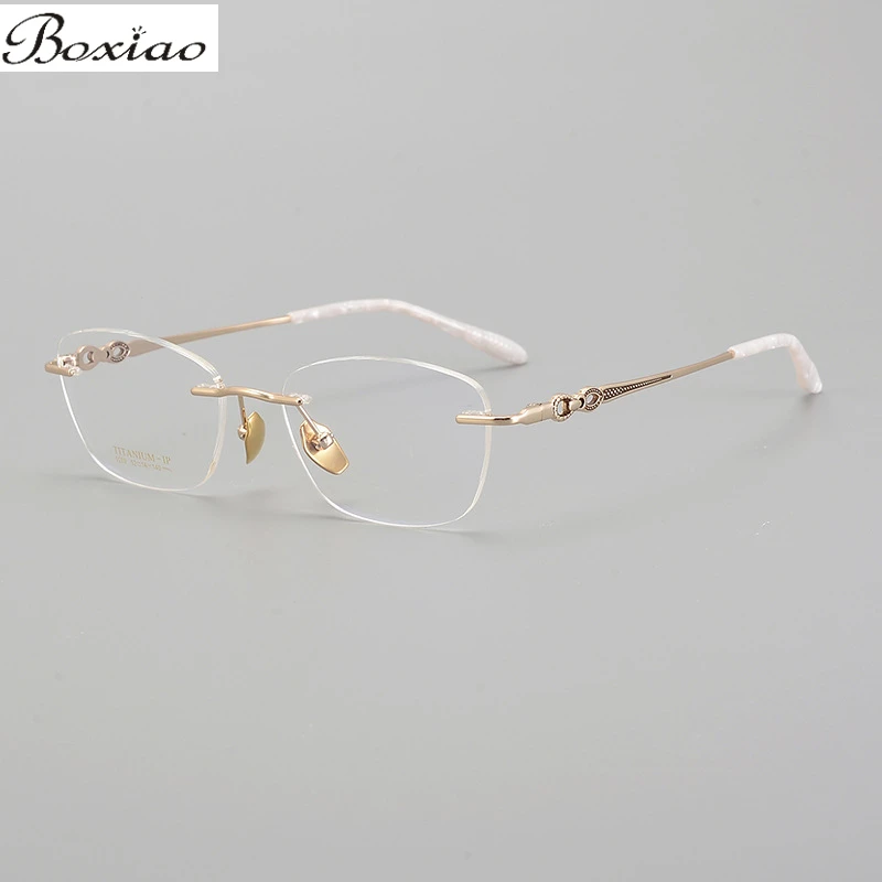 BOXIAO 52Yards 9269 ультралёгкая оправа для очков из чистого титана