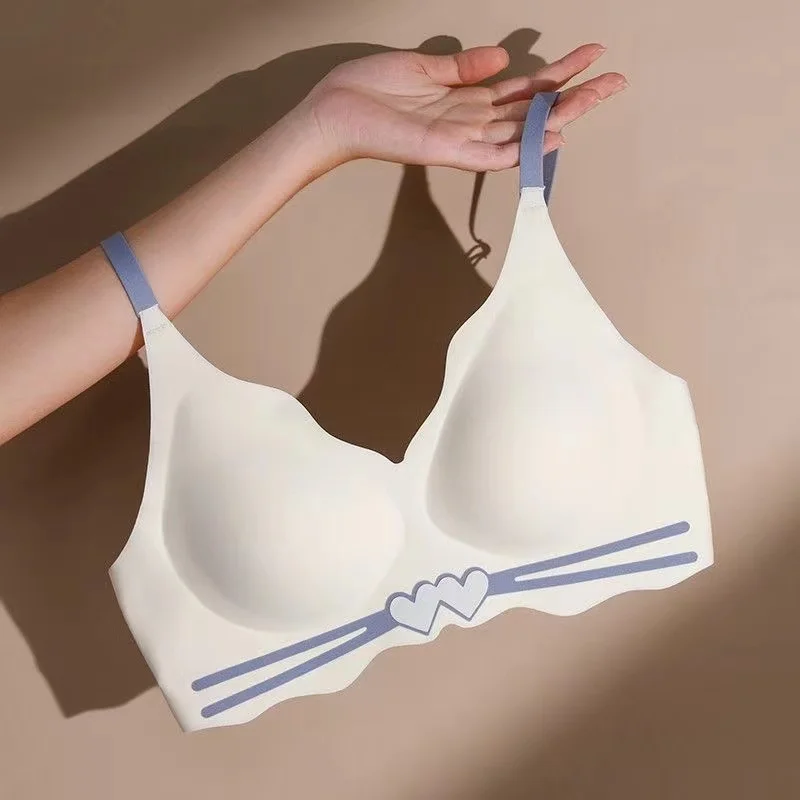 High Quality Gathering Seamless Ladies Underwear Without Steel Ring Adjustable Comfortable Anti-sagging Women's Bra Thin Section