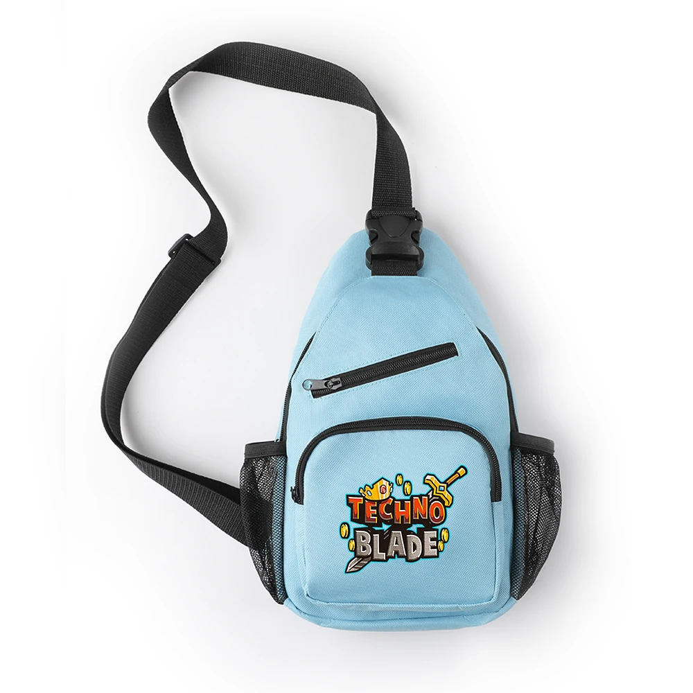 

3D Printed Technoblade Boys Girls Chest Bag Outdoor Sports Travel Crossbody Bag Students Teenage Streetwear Blue Shoulder Bag