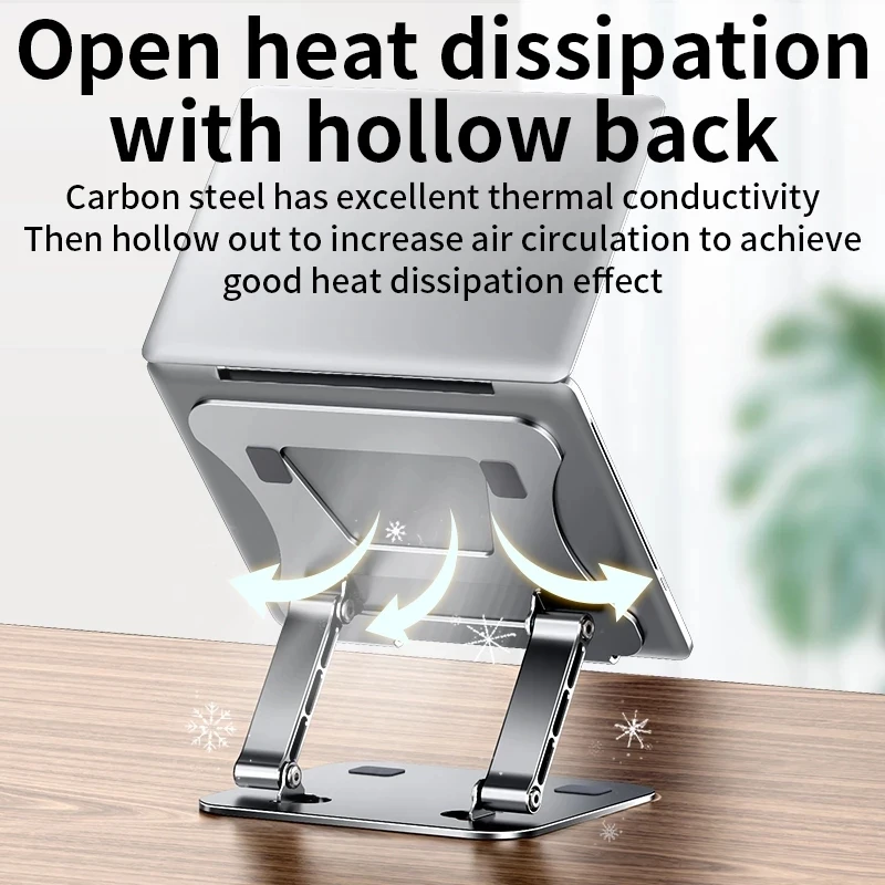 

Aluminum Alloy Notebook Stand Heat Dissipation Ergonomic Riser Bracket Adjustable Tablet Holder For Laptop Under 17 Inches