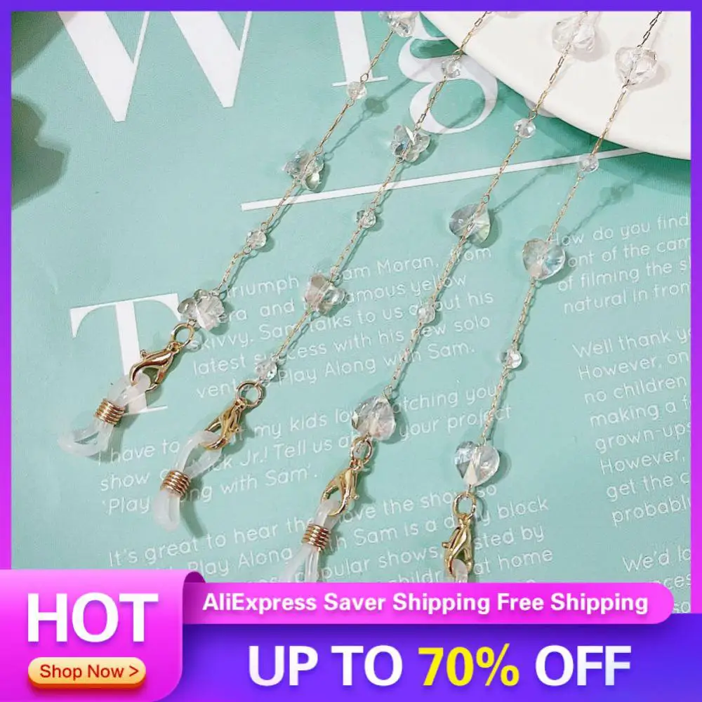 

Mask Chains Crystal Beaded Fashion Sunglasses Lanyards Sunglasses Rope Chain Heart Cute Sunglasses Chain Mask Hanging Rope