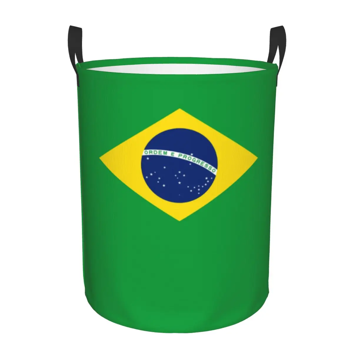 

Brazil Flag Laundry Basket Foldable Large Capacity Clothing Storage Bin Baby Hamper
