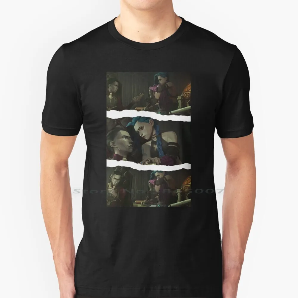 

Jinx и Silco Футболка 100% хлопок Jinx Vs Ekko Jinx Arcane Jinx Ekko Fight Ekko Arcane Fight Jinx Silko Silco Jinx