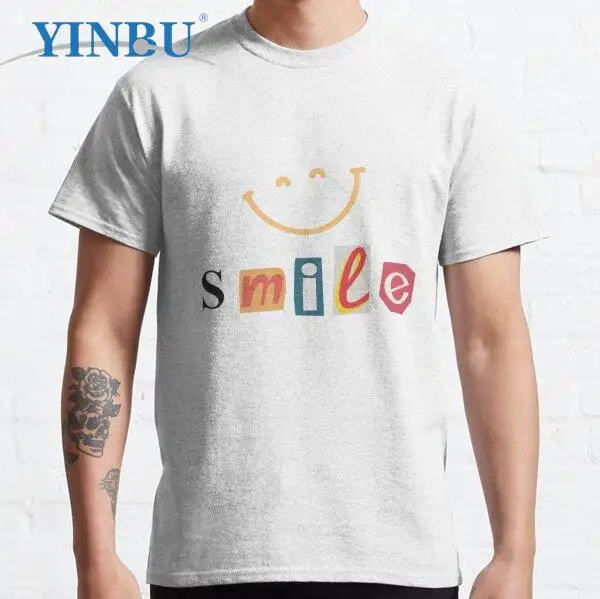 

Smile print t shirts High quality Graphic Tee