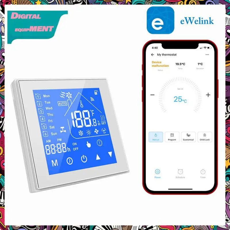 

For Gas Water Heater Electric Floor Thermostat Controller App Control Smart Programmable Ntc Sensor Temperature Switch EWelink