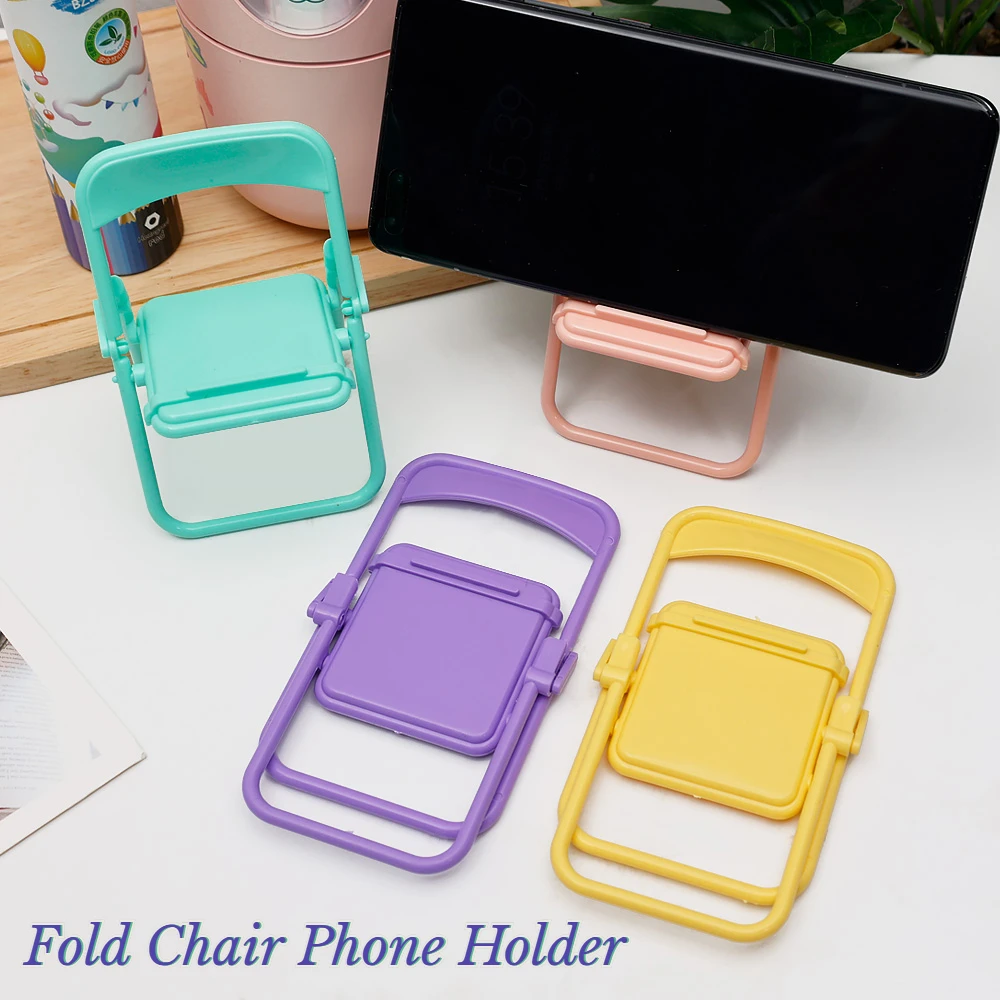

Portable Foldable Mini Color Chair Style Mobile Phone Holder Multifunctional Desk Phone Stand Decorative Ornament Bracket