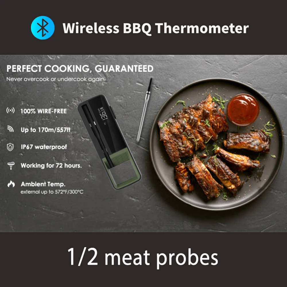 Беспроводной термометр для мяса водонепроницаемый зонд Bluetooth Цифровой Кухонный