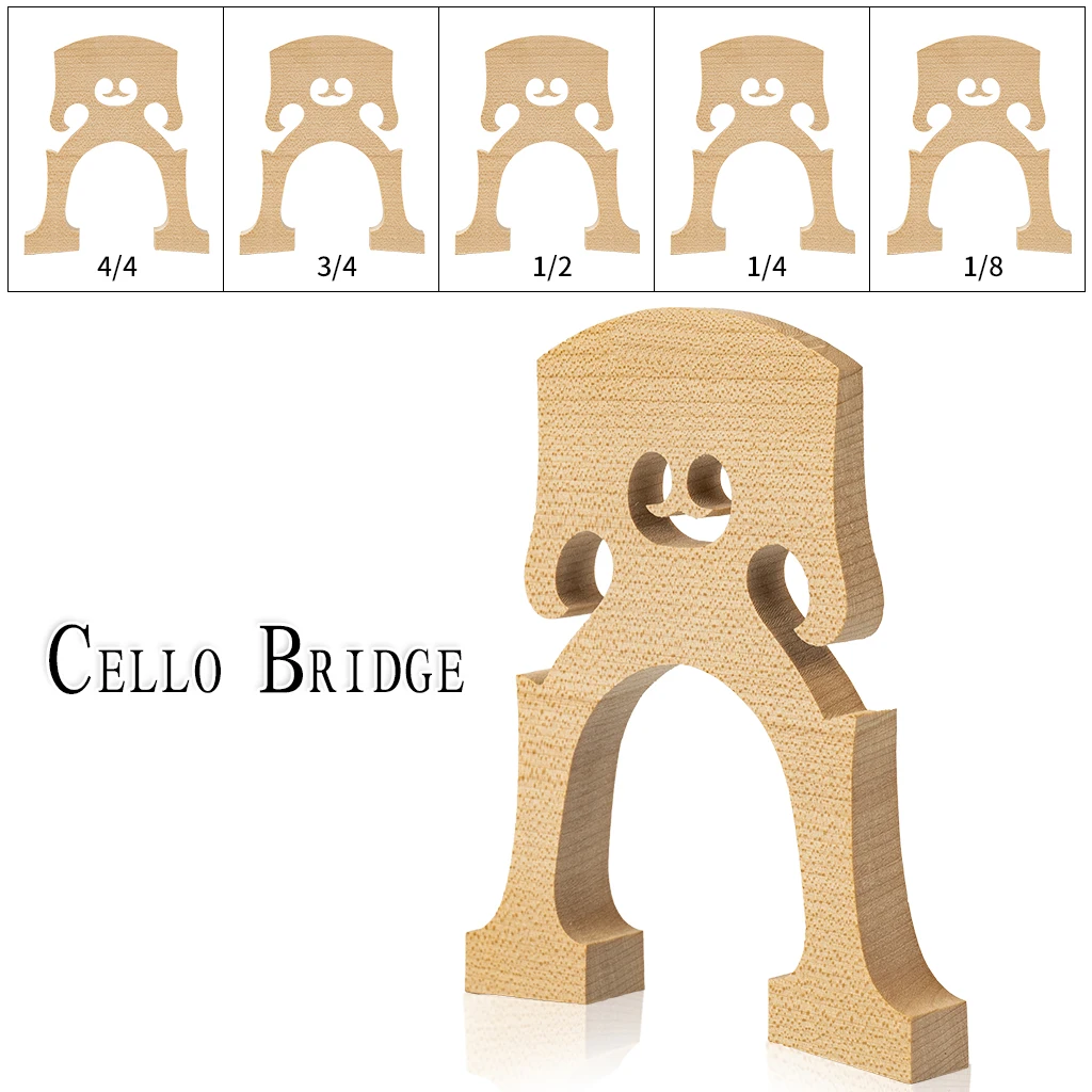 

Standard Maple Cello Bridge Maple Bridge For Practice Use 4/4 3/4 1/2 1/4 1/8 Cello Bridge