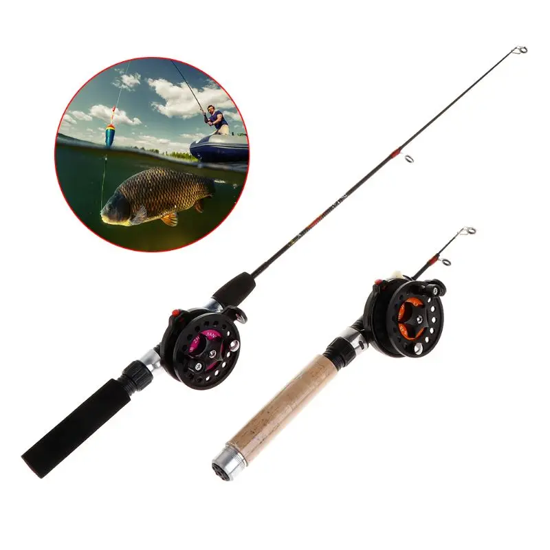 

1 Set Fishing Rod With Fishing Reel Short Portable Mini Winter Outdoor Ice