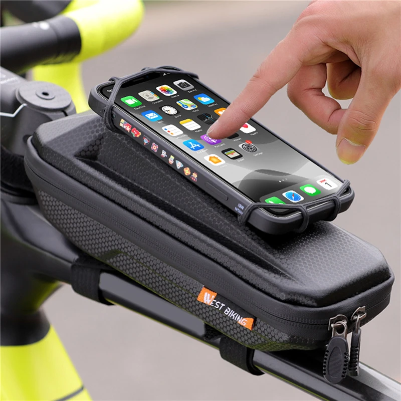 

Сумка на переднюю раму велосипеда с держателем для телефона, водонепроницаемая жесткая оболочка из ЭВА, велосипедная верхняя искусственная сумка на руль, аксессуар для велосипеда, Новинка