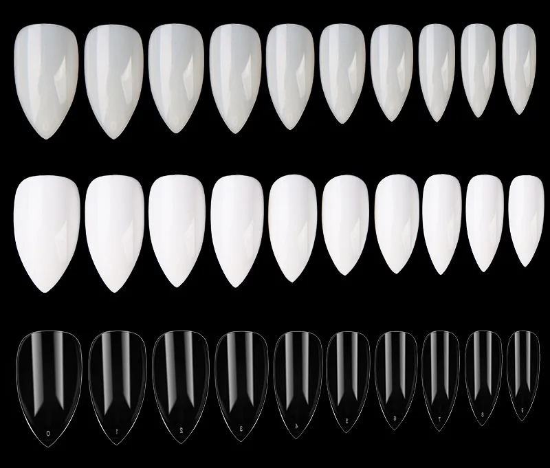 

600Pcs Water Droplets Tip Press On Nails ABS Clear/Natural Full Coverage No Trace Tips Manicure Extension DIY False Nail Tips*34