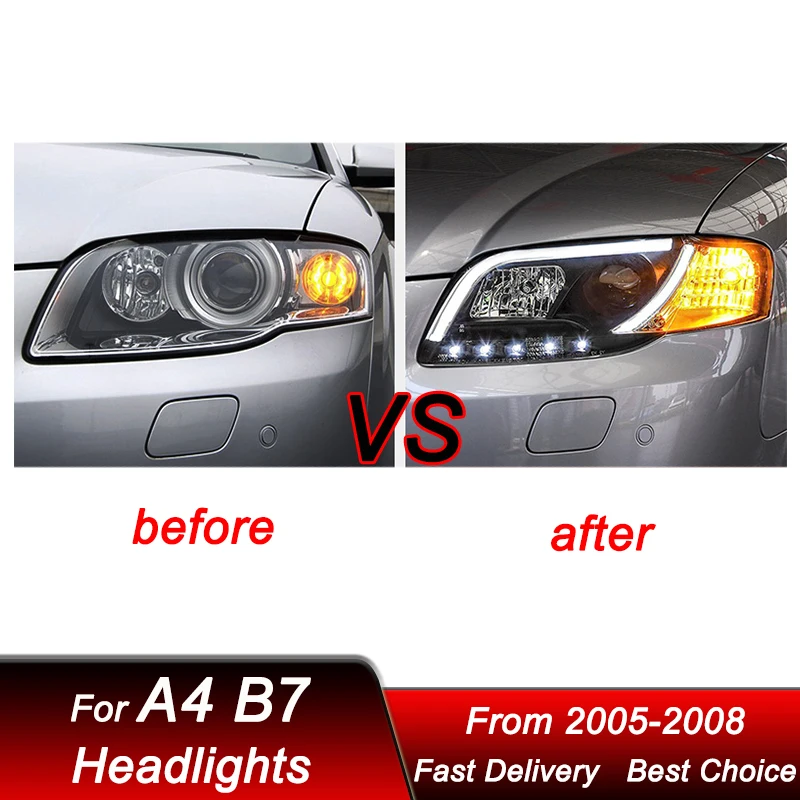 Автомобильные фары для Audi A4 B7 2005-2008 новый стиль стандартная фара в сборе