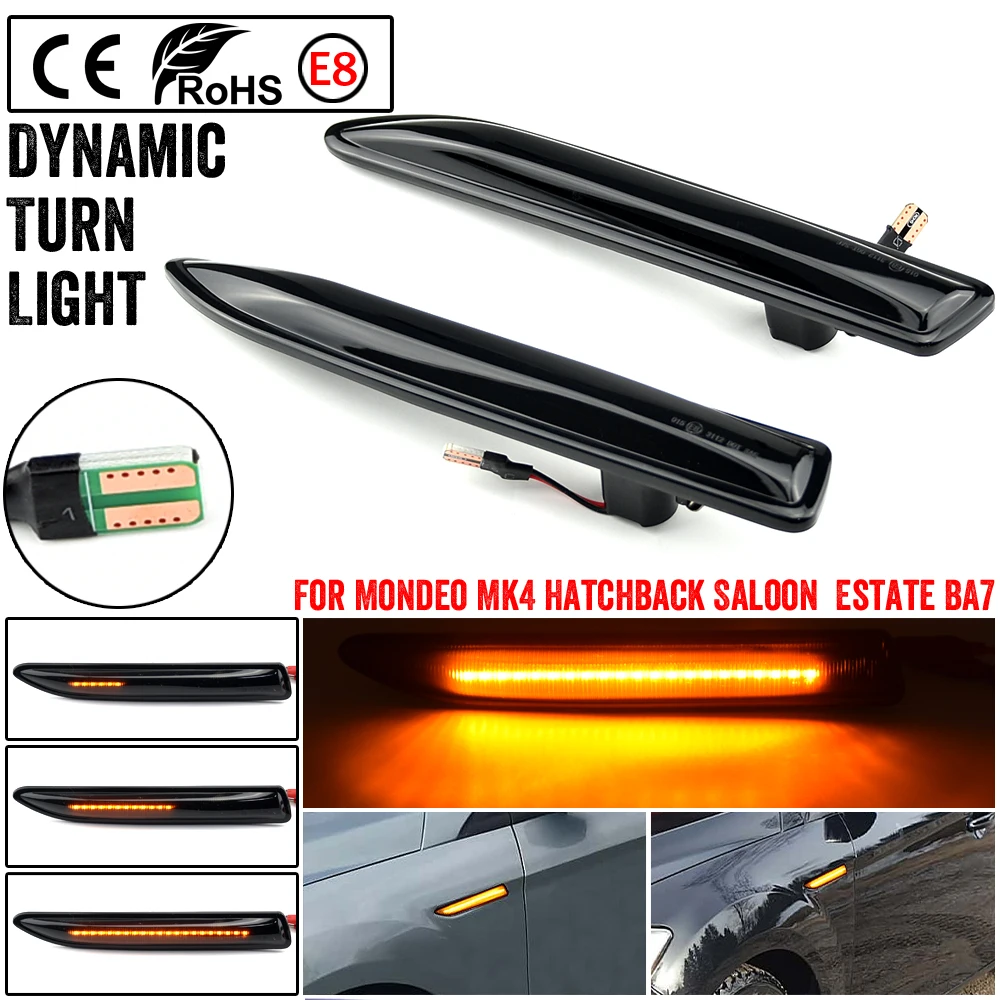 

Dynamic LED Side Marker Light Amber Turn Signal Blinker Lamp For Ford Mondeo Mk4 Hatchback Saloon Estate Turnier BA7 2007-2015