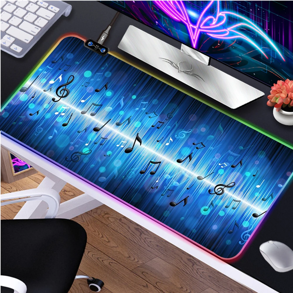 

Musical Note Gaming Mouse Pad RGB Locking Edge Mouse Pad PC Computer Laptop LED Backlit Keyboard Pad CS GO Dota 2 Lol Gamer XXL
