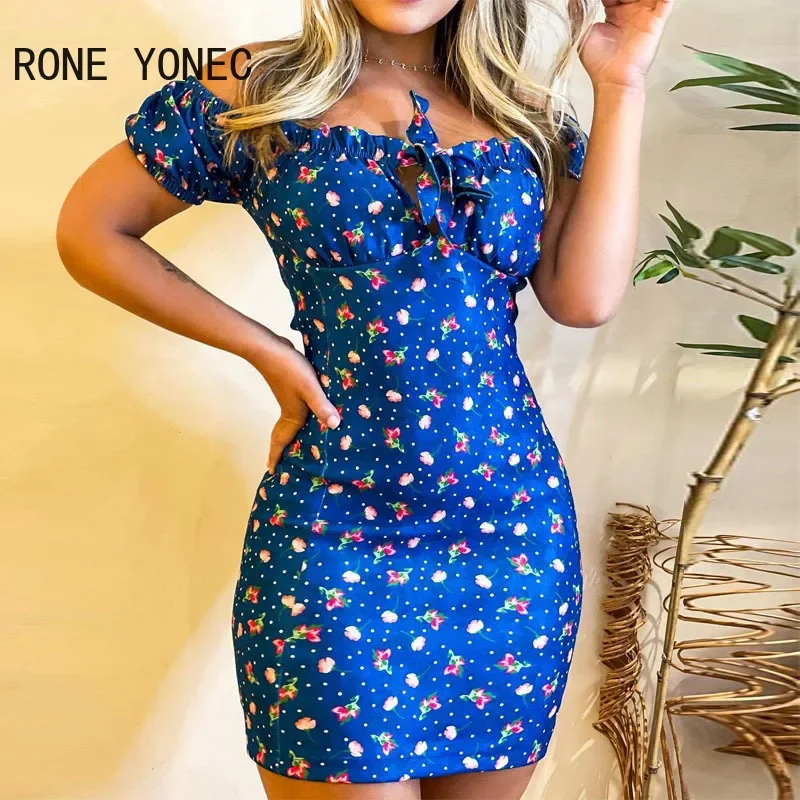 Женское сексуальное облегающее мини-платье с вырезом лодочкой и цветочным